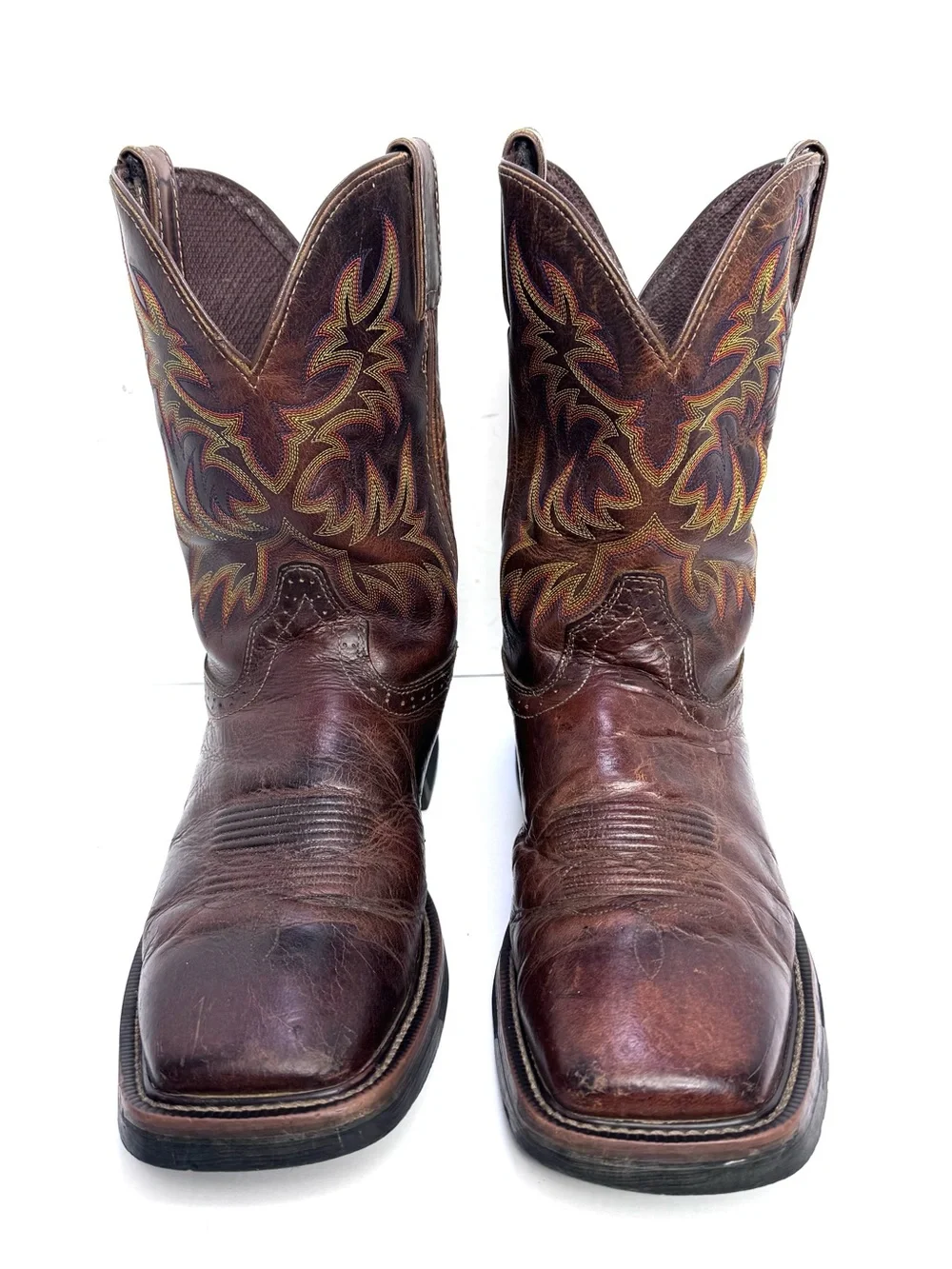 Justin WK4681 Driller Work Boots Mens 11D Brown Square Toe Soft Toe Pull On